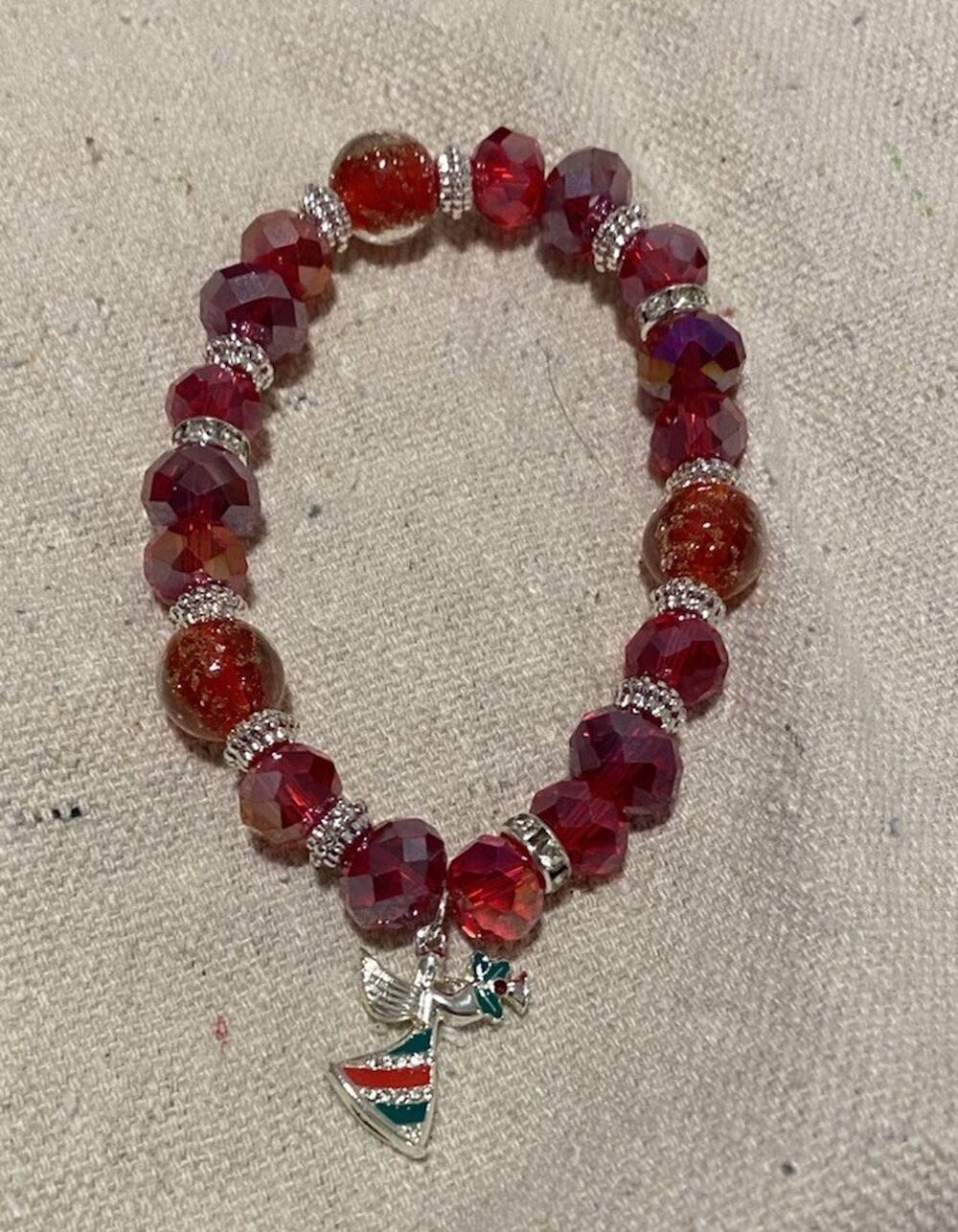 Avon Studio 1886 Happy Holiday Stretch Bracelet Christmas Angel - New In Box